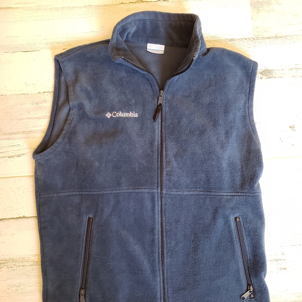 Columbia Blue Men's Vest Fleece Size Medium